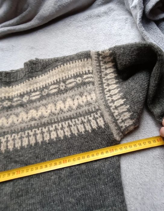 Sweter wełniany gruby szary, 100% wełna