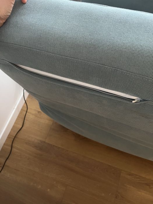 Sofá-cama clic-clac de 2 lugares verde-água