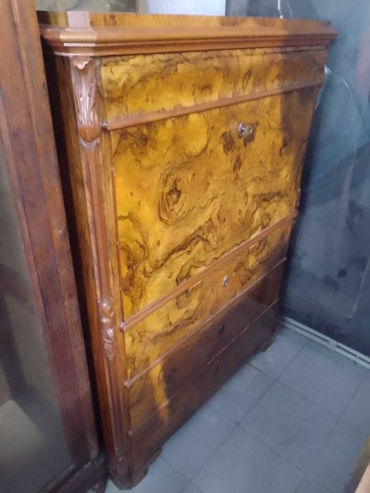 Sekretera biedermeier orzech włoski