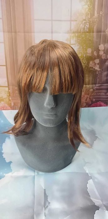 Peruka damska krótka z grzywką brązowa, Noname 5