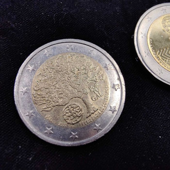 Lote de 10 Moedas Comemorativas de 2 Euros de Portugal