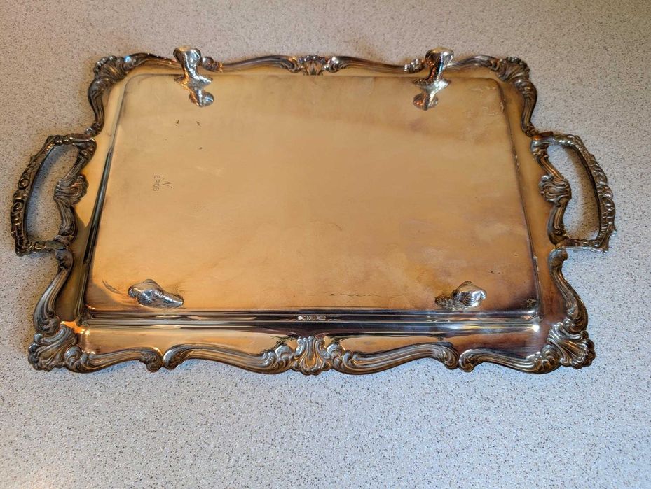 Taca srebrzona  sygnatura N  EPOB na nóżkach