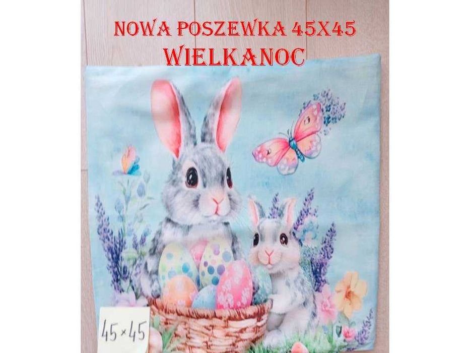 Nowa wielkanocna poszewka na poduszkę o wymiarze 45x45 cm