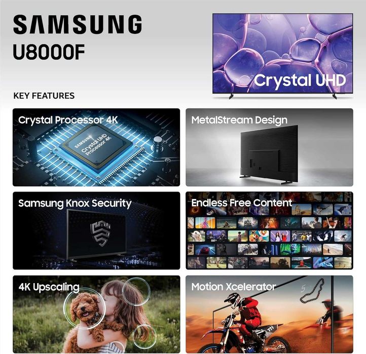 TV 2025 Samsung UE55U8000F UltraHD 4K SmartTV OS Tizen HDR+ Wi-FI 5GHz