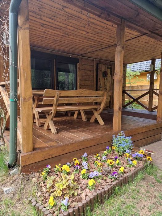 Domek nad jeziorem Łąkie jacuzzi sauna prywatny pomost