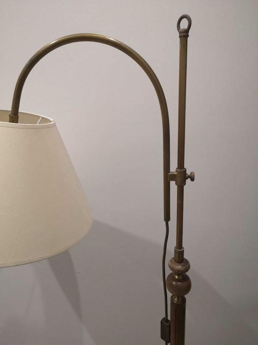 Stara stojąca rustykalna lampa(drewno mosiądz)