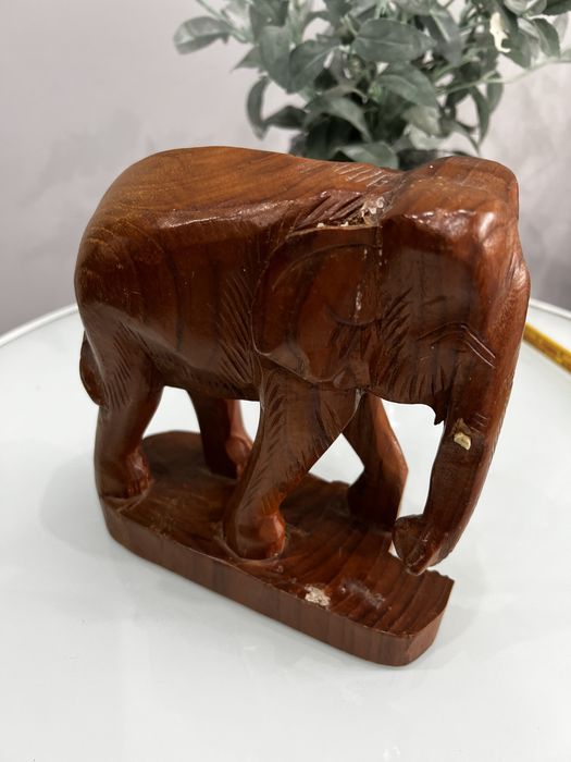 Słoń drewniany 19 cm