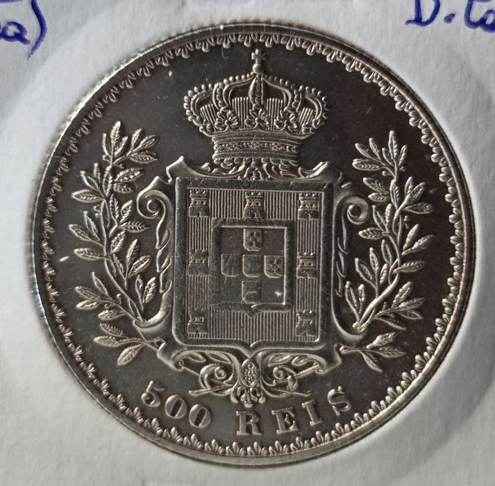 Moeda de 500 Réis de D.Carlos I (1900)em Prata, moeda rara