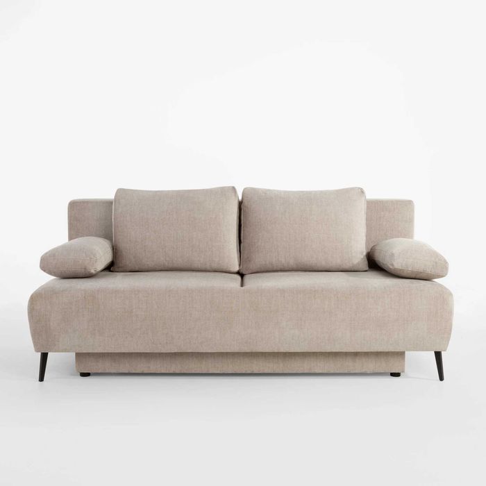 Sofa DARWIN 3 osob beżowa funkcja spania nowa, okazja, rabat 45%