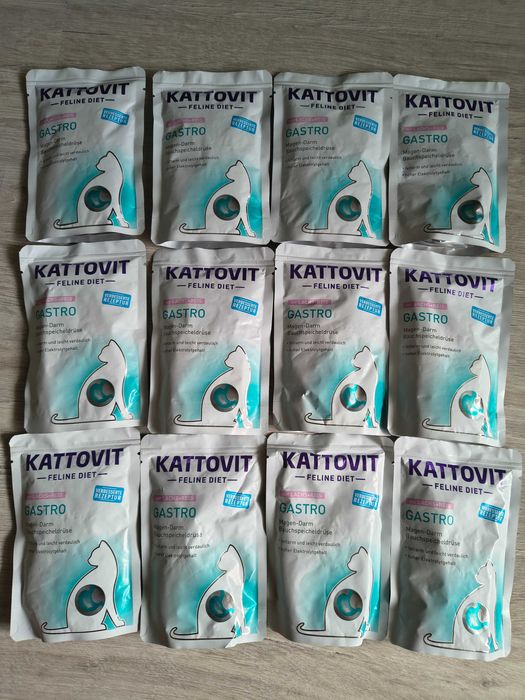 Mokra karma dla kota Kattovit Gastro Łosoś z ryżem, 12 x 85 g