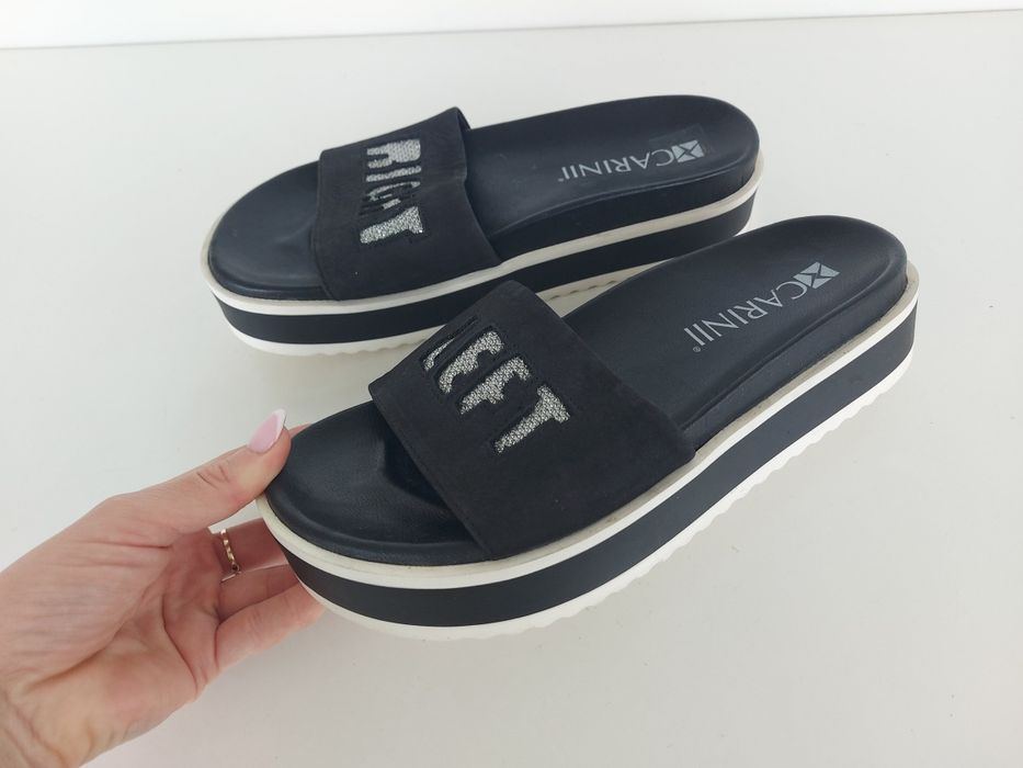 Buty damskie klapki skórzane Carinii w rozmiarze 38