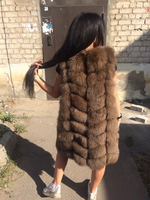 жилетка з натурального хутра, жилет песец