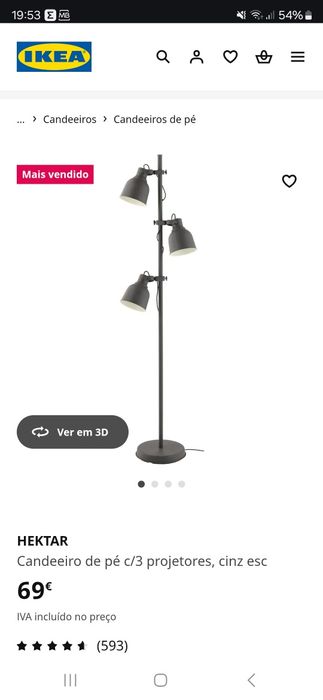 Candeeiro Ikea para despachar