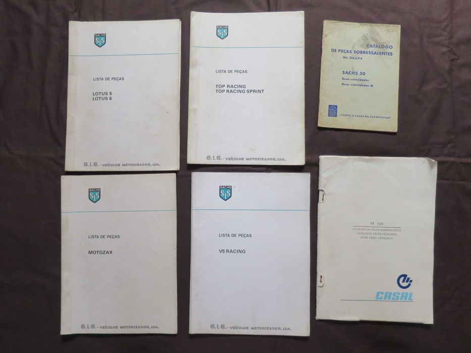 Catálogos manuais Casal Famel EFS Macal SIS Sachs Flandria motorizadas antigas