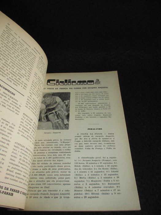 Livro Almanaque dos Desportos nº 25 1º Semestre de 1965 Ano IX
