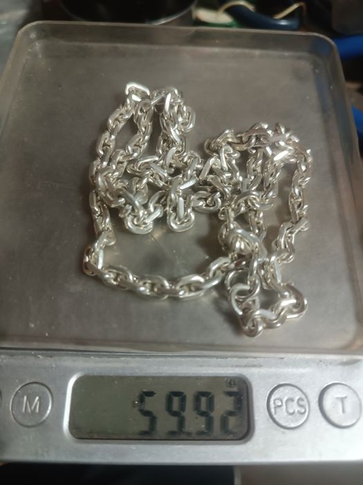 Серебряная якорная цеп