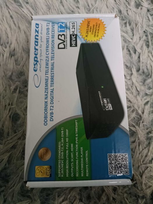 ESPERANZA DVB-T2 HEVC H.265 tuner cyfrowy dekoder TV naziemna EV108R