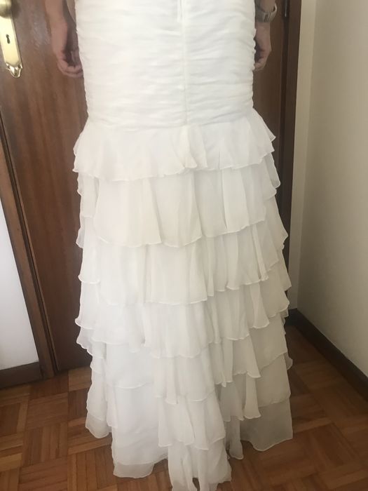 Vestido de Noiva Modelo Sereia, Cor Pérola S/34