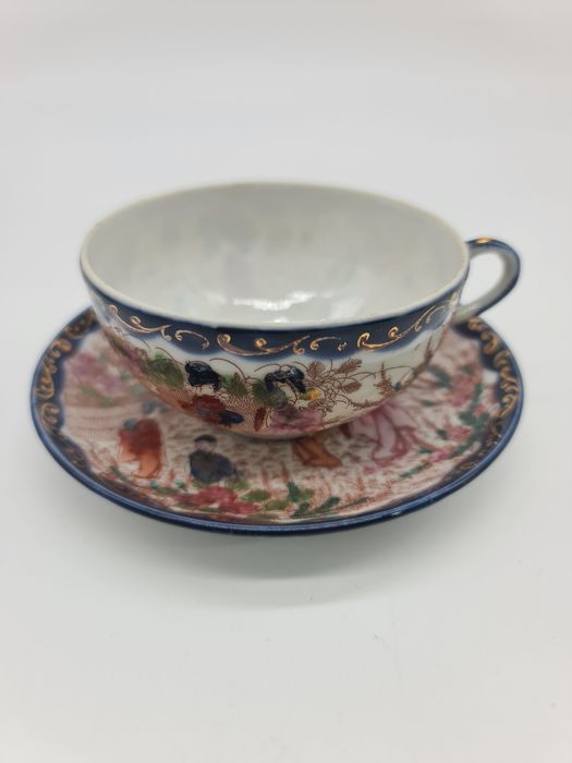 Conjunto chávena de chá e pires chinês original