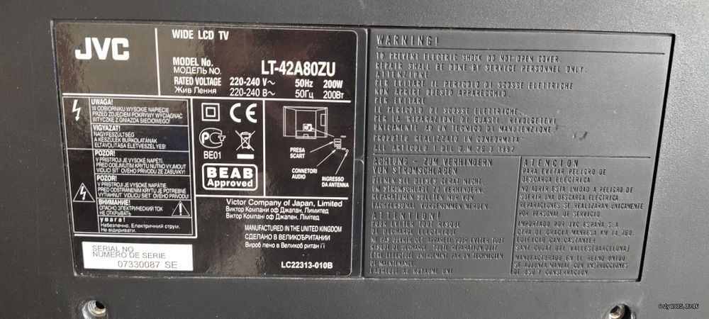 ## JVC LT-42A80ZU ## 42 całe telewizor