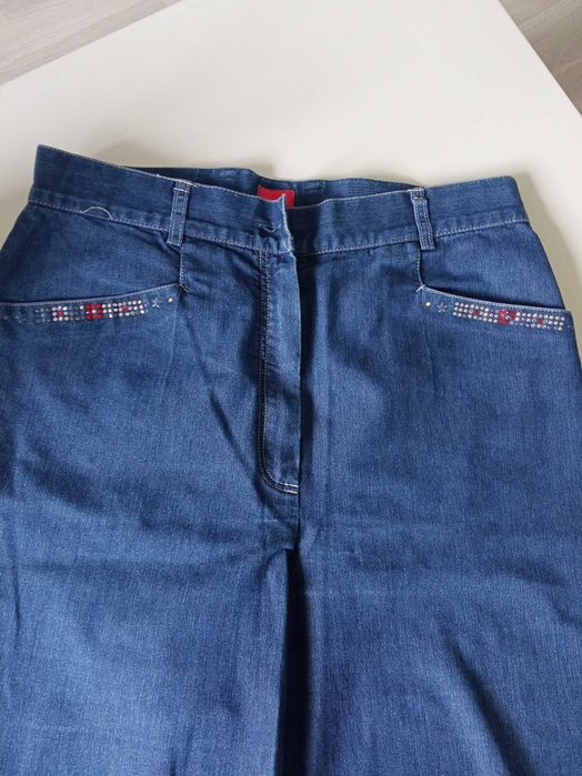 Duo Casual spodnie damskie cienki jeans r M/38 pas 72cm wysoki stan