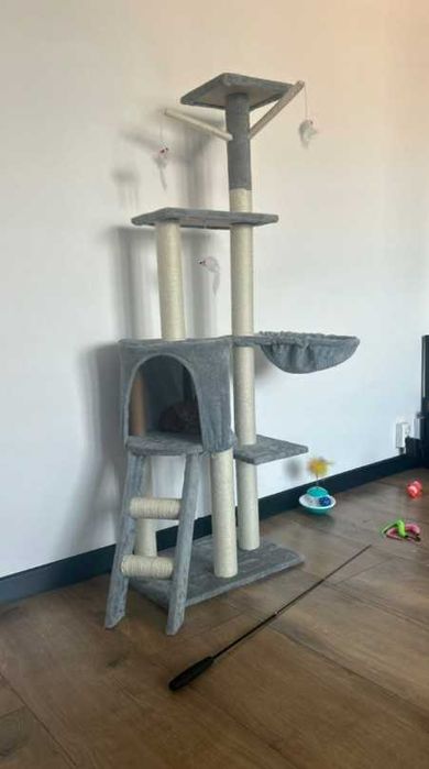Wysoki drapak dla kota domek drzewko do drapania zwierzęta