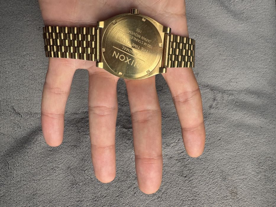 Relogio Nixon Time Teller Dourado/Verde