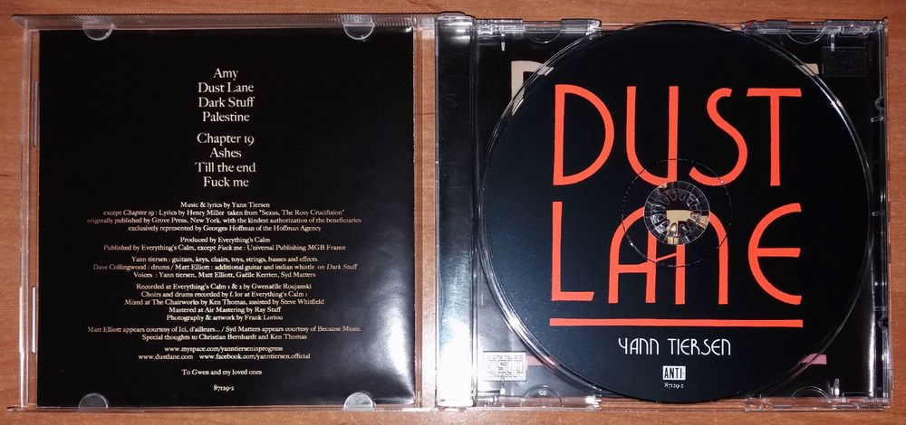CD Yann Tiersen – Dust Lane