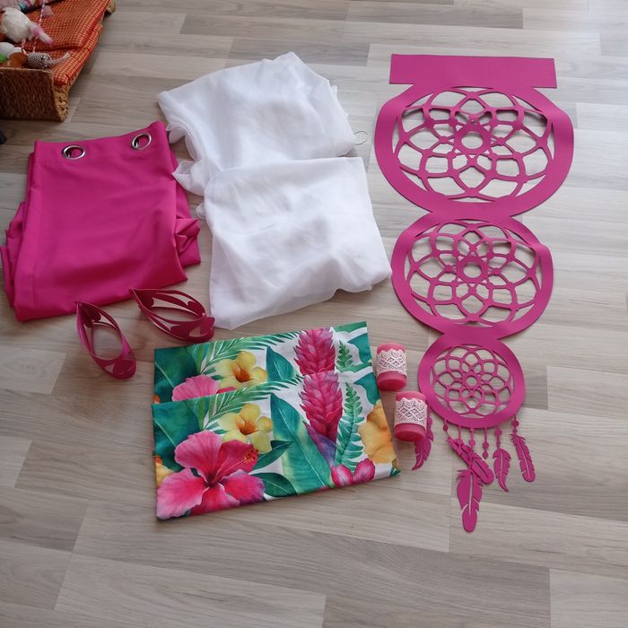 Zestaw firanek Róż