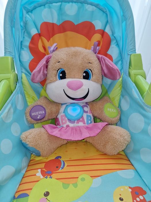 Szczeniaczek Uczniaczek Fisher-Price śpiewa liczy świeci