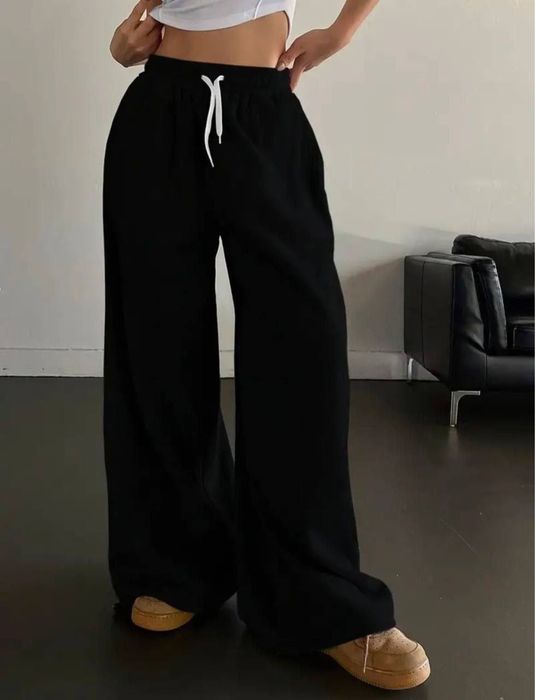 Спортивные штаны женские широкие прямые джинсы zara el milas brand топ