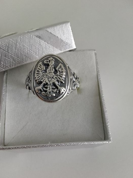 Srebrny męski sygnet z orłem srebro 925 rozmiar 23   564