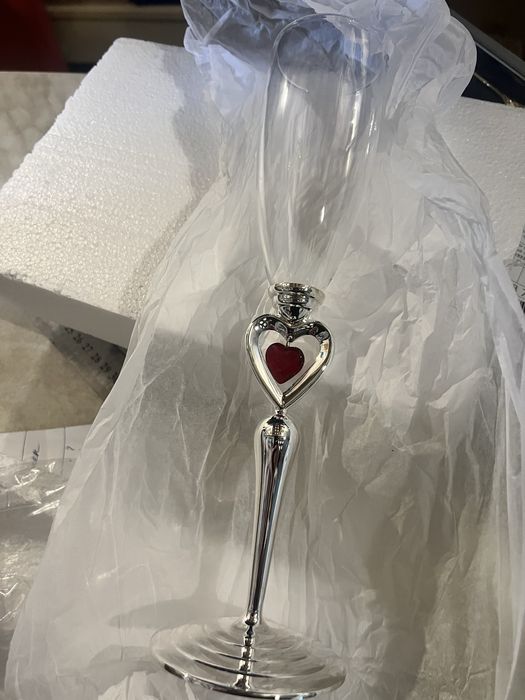 Свадебные  весільні металлические бокалы 2 шт Сердце