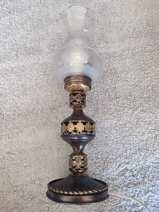 2 Candeeiros de Mesa Vintage em Latão/Metal