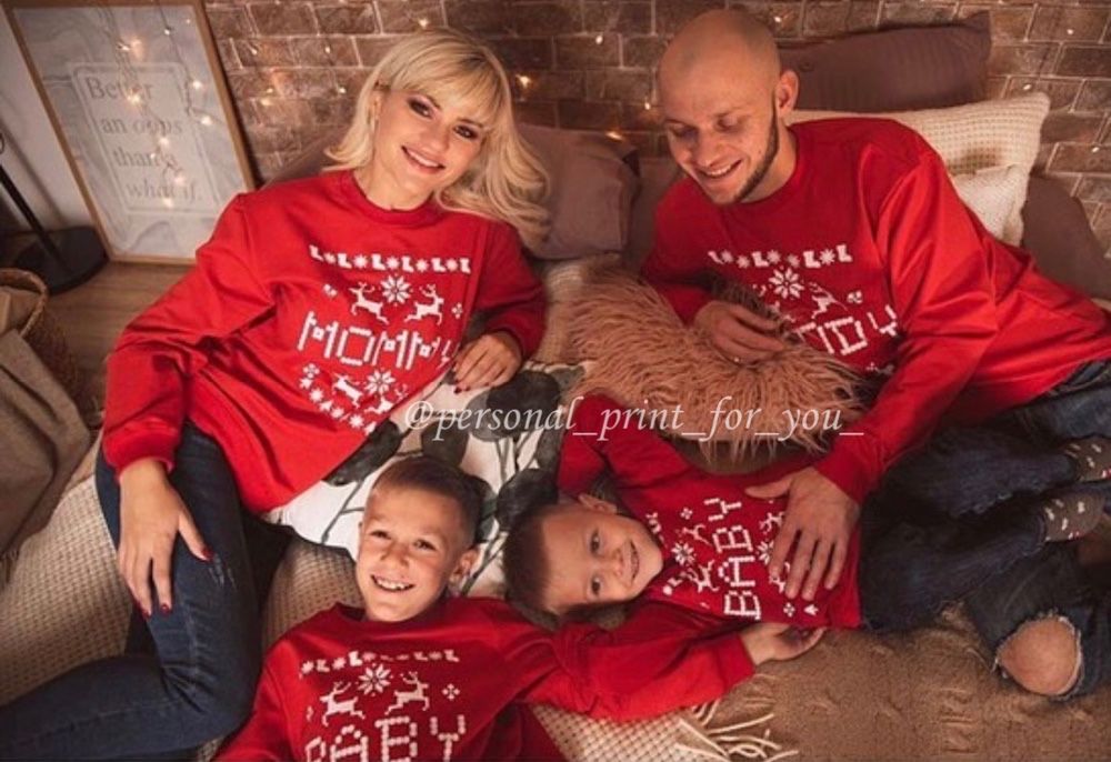 Новорічні family фемелі лук футболки худі новый год рождество
