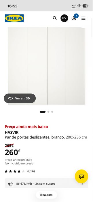 Portas PAX deslizantes IKEA novas