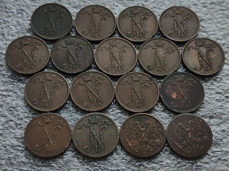 Мідні колекційні монети. 1 пенні. 1902-1917рр. 17 штук.  Одним лотом!