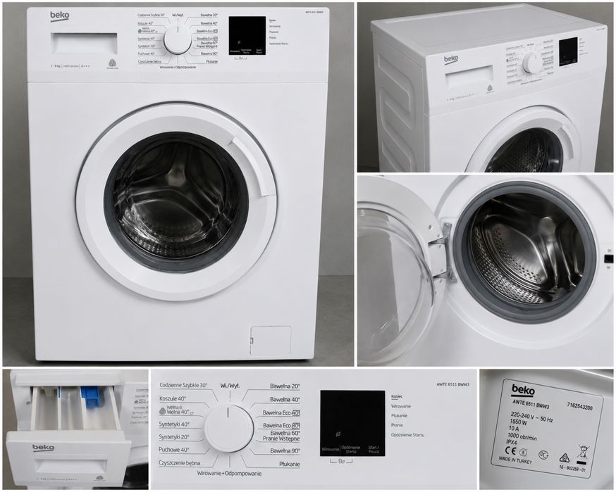 Pralka Beko AWTE 6511 BWW3 6 kg 1000 obr. A+++ sprawna