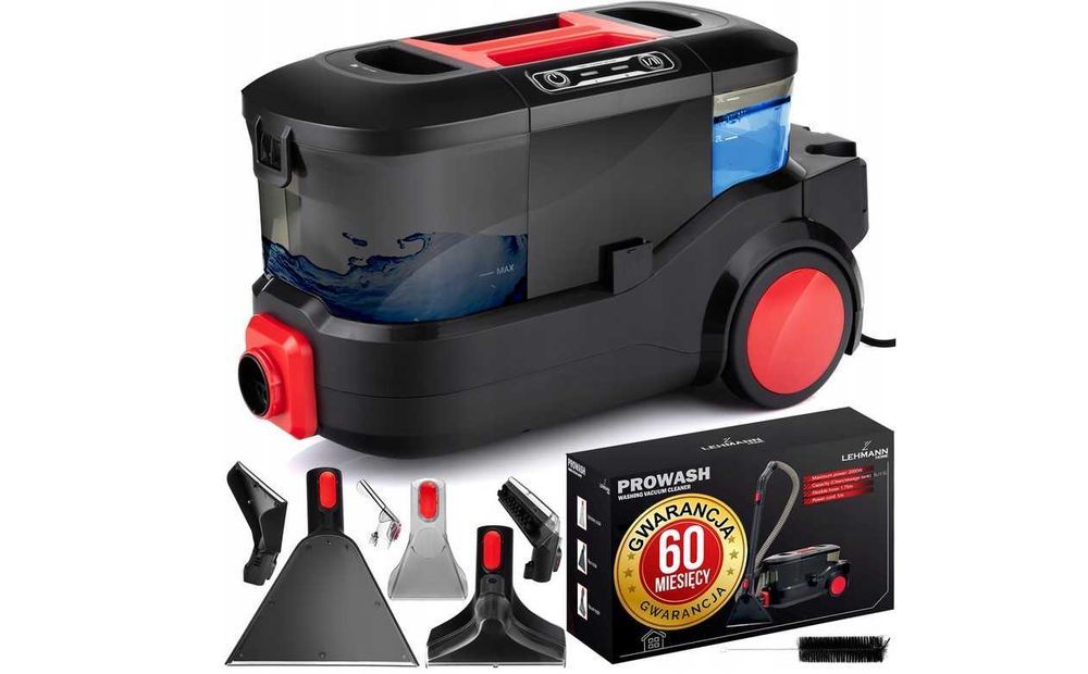 MOCNY 2000W ODKURZACZ PIORĄCY na Kółkach Do Dywanów Tapicerki Nowy