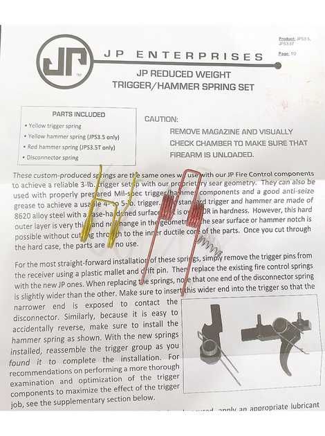 Комплект пружин  JP Enterprises JPS3.5T (1.6-2 кг) Цвет: желтый/красный,