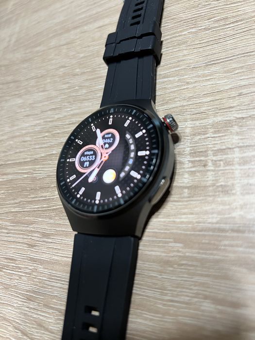 Smartwatch AT – męski, AMOLED, rozmowy + funkcje zdrowotne