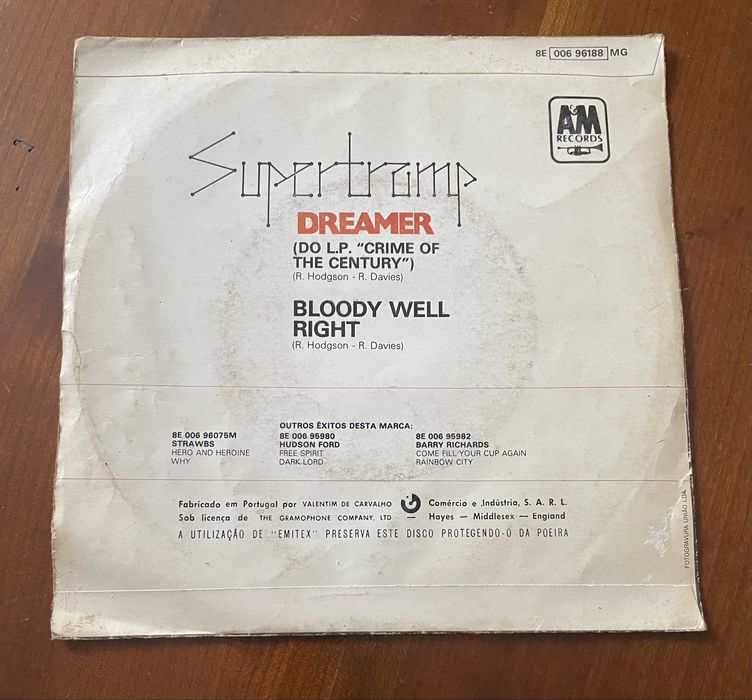 Vinil Supertramp 45 rpm