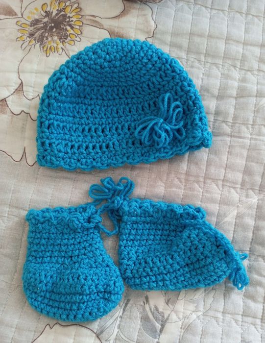 В'язані пінетки дитячі, в'язана шапочка