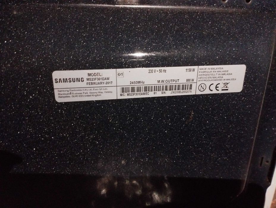 Micro-ondas Samsung MS23F301EAW (23L) – Para Reparação ou Peças