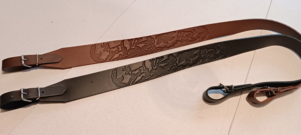 Ремінь для мисливської рушниці зі шкіри буйвола,лося (ЛЮКС)