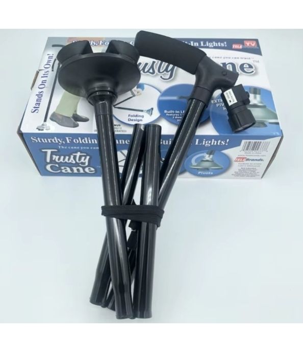 Тростина складна телескопічна з ЧОТИРМА опорними ніжками, фонариком