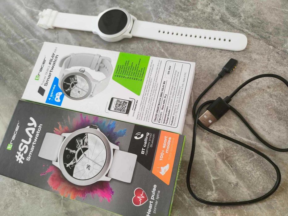 NOWY biały SMARTWATCH sportowy Tracer SMK3 #Slay WH
