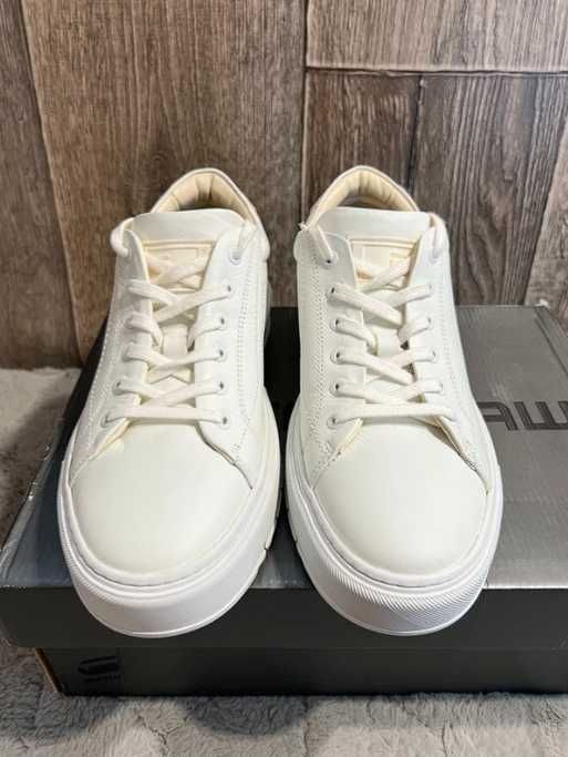 Białe skórzane sneakersy trampki G-Star Raw Rocup 38