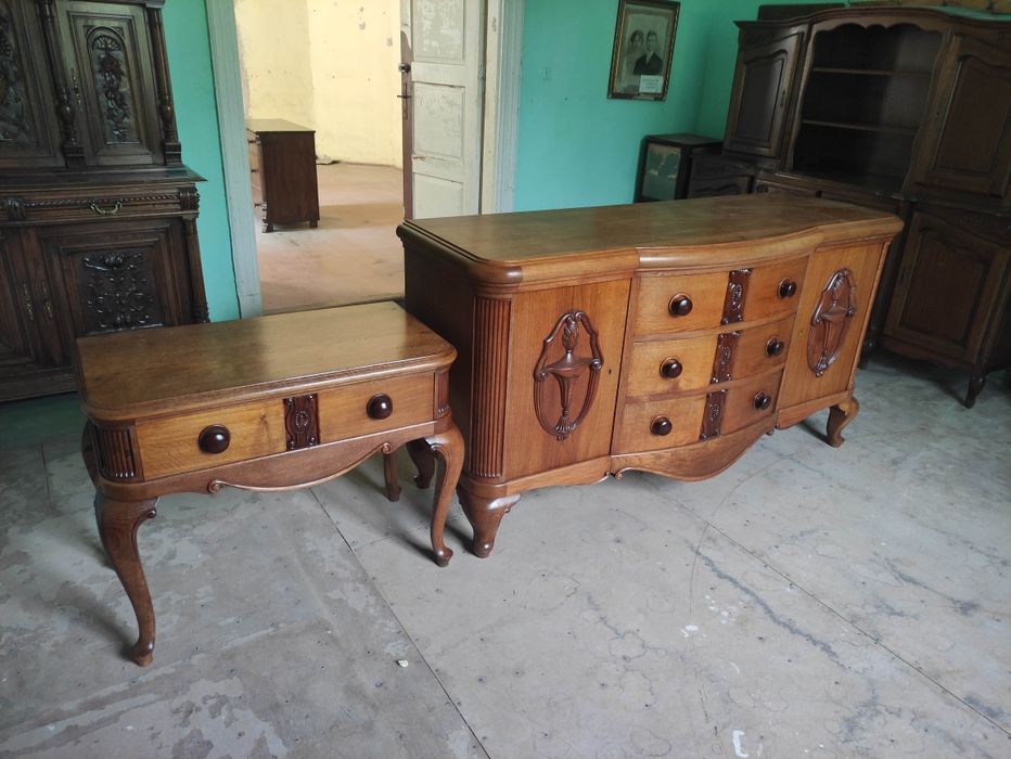 Komplet komoda + stolik kawowy w stylu ludwikowskim