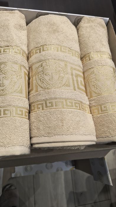 Ręczniki komplet 3częściowy bawełniane grecki wzór